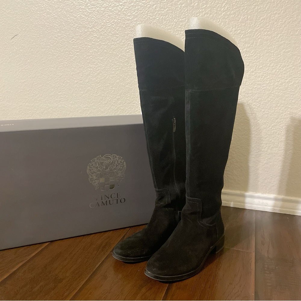 Vince Camuto Black Suede Over the knee Boots